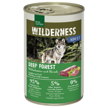 Offizielles Produktfoto: REAL NATURE WILDERNESS Nassfutter Hund, Adult, Deep Forest, Wildschwein mit Hirsch