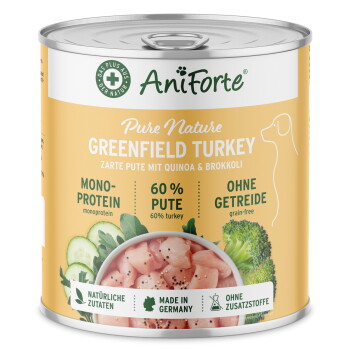 Offizielles Produktfoto: AniForte Nassfutter GreenfieldTurkey Pute