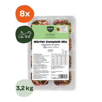 Offizielles Produktfoto: BARFER'S Würfel: Komplett-Mix Kaninchen & Lamm
