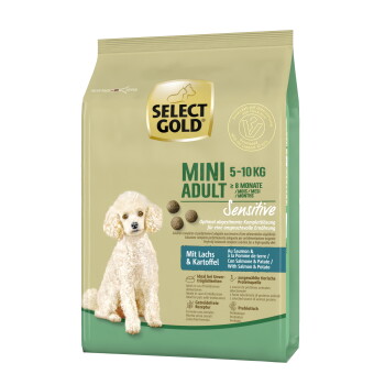 Offizielles Produktfoto: SELECT GOLD Sensitive Trockenfutter Hund Mini Lachs mit Kartoffel