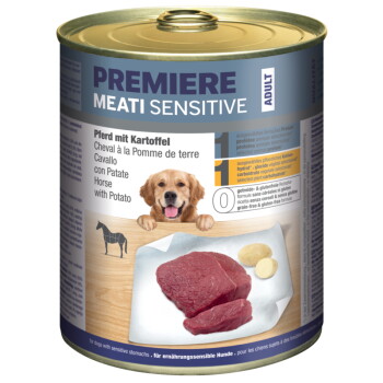 Offizielles Produktfoto: PREMIERE Meati Sensitive Nassfutter Hund, Adult, Pferd und Kartoffeln