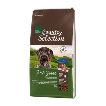 Offizielles Produktfoto: REAL NATURE Country Selection Trockenfutter Hund, Adult, Irish Green, Irisches Lamm mit Ente
