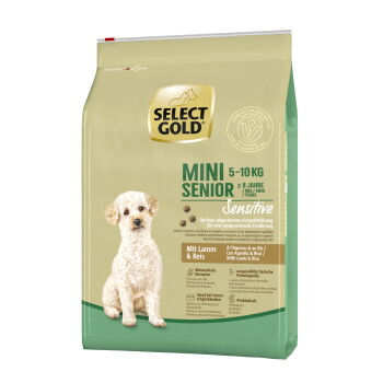Offizielles Produktfoto: SELECT GOLD Sensitive Trockenfutter Hund Mini Senior Lamm und Reis