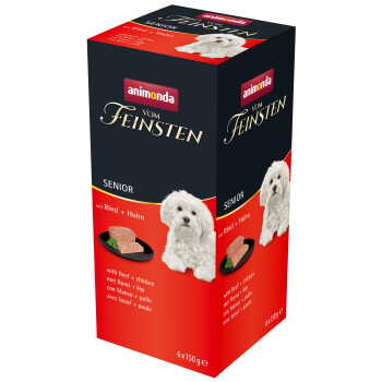 Offizielles Produktfoto: animonda Vom Feinsten Nassfutter Hund, Senior Rind und Huhn