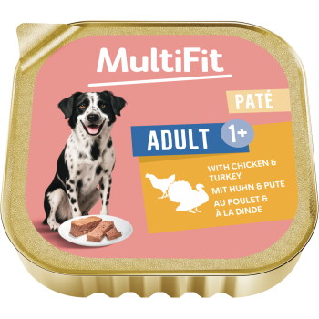 Offizielles Produktfoto: MultiFit Nassfutter Hund Pastete mit Huhn und Pute