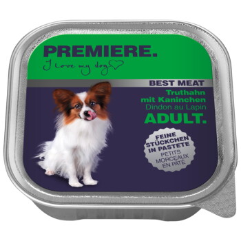 Offizielles Produktfoto: PREMIERE Best Meat Nassfutter Hund, Adult, Truthahn mit Kaninchen