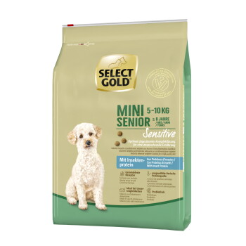 Offizielles Produktfoto: SELECT GOLD Sensitive Trockenfutter Hund Mini Senior mit Insekten-Protein-Mischung