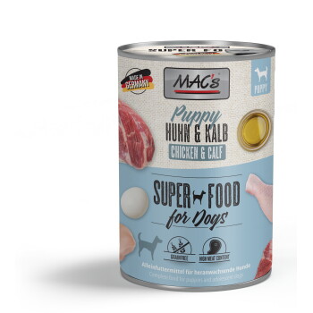 Offizielles Produktfoto: MAC's Nassfutter Hund Puppy Kalb und Huhn