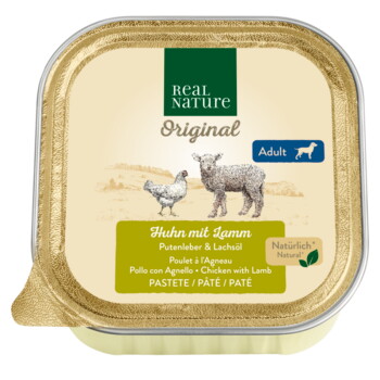 Offizielles Produktfoto: REAL NATURE Nassfutter Hund, Adult, Lamm und Putenleber