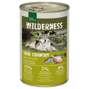 Offizielles Produktfoto: REAL NATURE WILDERNESS Nassfutter Hund, Senior, True Country, Huhn und Lachs