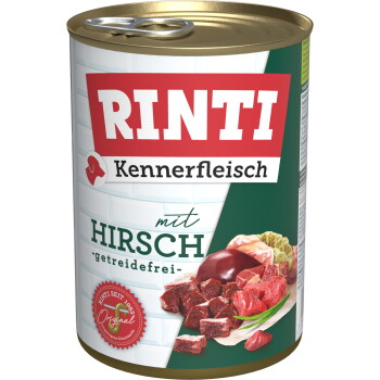 Offizielles Produktfoto: RINTI Kennerfleisch Nassfutter Hund, Adult, Dose, Hirsch