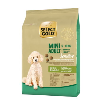 Offizielles Produktfoto: SELECT GOLD Sensitive Trockenfutter Hund Mini Ente und Kartoffel