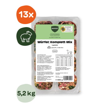 Offizielles Produktfoto: BARFER'S Würfel: Komplett-Mix Lamm