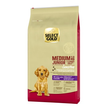 Offizielles Produktfoto: SELECT GOLD Sensitive Medium Junior Lamm mit Lachs und Kartoffel