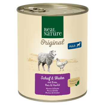 Offizielles Produktfoto: REAL NATURE Nassfutter Hund, Adult, Schaf und Huhn