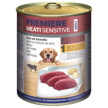 Offizielles Produktfoto: PREMIERE Meati Sensitive Nassfutter Hund, Adult, Rind und Kartoffel
