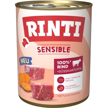Offizielles Produktfoto: RINTI Sensible Nassfutter Rind mit Süßkartoffel
