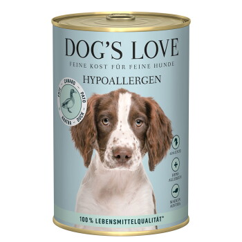 Offizielles Produktfoto: DOG'S LOVE Nassfutter Hund, Adult, Hypoallergen Ente