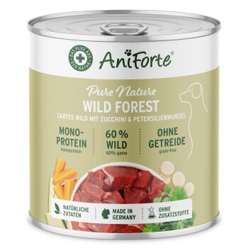 Offizielles Produktfoto: AniForte Nassfutter WildForest Wild mit Zucchini