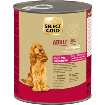 Offizielles Produktfoto: SELECT GOLD Sensitive Nassfutter Adult Pferd mit Süßkartoffel