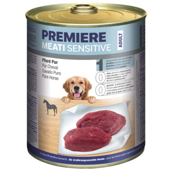 Offizielles Produktfoto: PREMIERE Meati Sensitive Pur Nassfutter Hund, Adult, Pferd pur