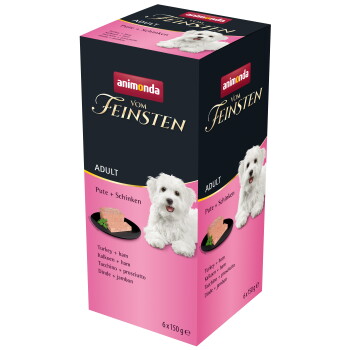 Offizielles Produktfoto: animonda Vom Feinsten Nassfutter Hund, Adult Pute und Schinken