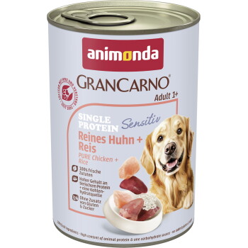 Offizielles Produktfoto: animonda GranCarno Sensitiv Nassfutter Hund Adult, Huhn und Reis