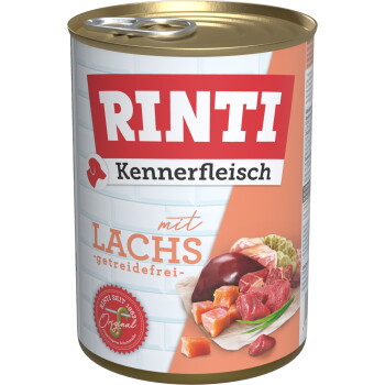 Offizielles Produktfoto: RINTI Kennerfleisch Nassfutter Hund, Adult, Dose, Lachs