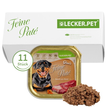 Offizielles Produktfoto: Lyra Pet Lecker.Pet Gino's Feine Paté Reich an Rind Hundefutter Nassfutter Vollnahrung