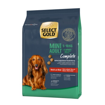 Offizielles Produktfoto: SELECT GOLD Trockenfutter Hund Complete Mini Adult Rind