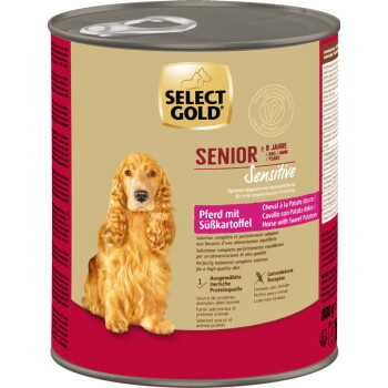Offizielles Produktfoto: SELECT GOLD Nassfutter Hund Sensitive Senior Pferd mit Süßkartoffel