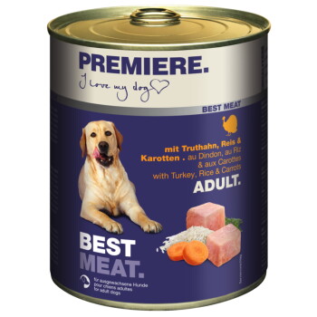Offizielles Produktfoto: PREMIERE Best Meat Nassfutter Hund, Adult, Truthahn und Gemüse