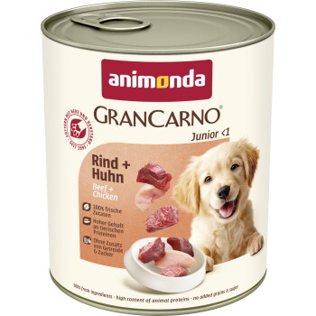 Offizielles Produktfoto: animonda GranCarno Original Nassfutter Hund Junior, Rind und Huhn