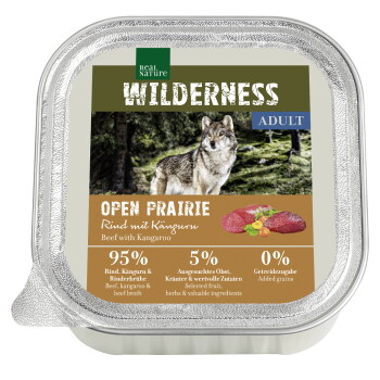 Offizielles Produktfoto: REAL NATURE WILDERNESS Nassfutter Hund, Adult, Open Prairie, Rind mit Känguru