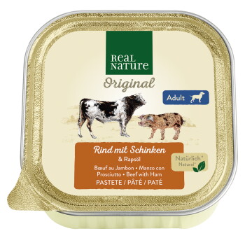 Offizielles Produktfoto: REAL NATURE Nassfutter Hund, Adult, Rind und Schinken