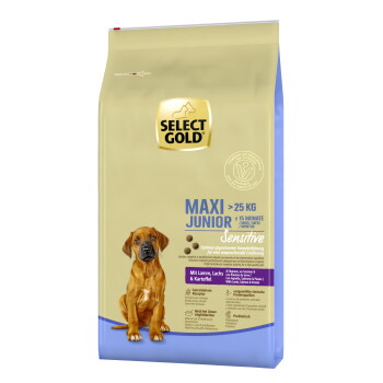 Offizielles Produktfoto: SELECT GOLD Sensitive Maxi Junior Lamm mit Lachs und Kartoffel