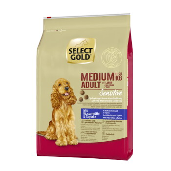Offizielles Produktfoto: SELECT GOLD Sensitive Trockenfutter Hund Adult Medium Wasserbüffel und Tapioka