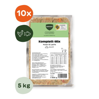 Offizielles Produktfoto: BARFER'S Komplett-Mix Huhn und Lachs