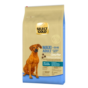 Offizielles Produktfoto: SELECT GOLD Sensitive Trockenfutter Hund Adult Maxi Lachs und Kartoffel