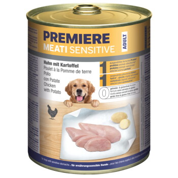 Offizielles Produktfoto: PREMIERE Meati Sensitive Nassfutter Hund, Adult, Huhn und Kartoffel
