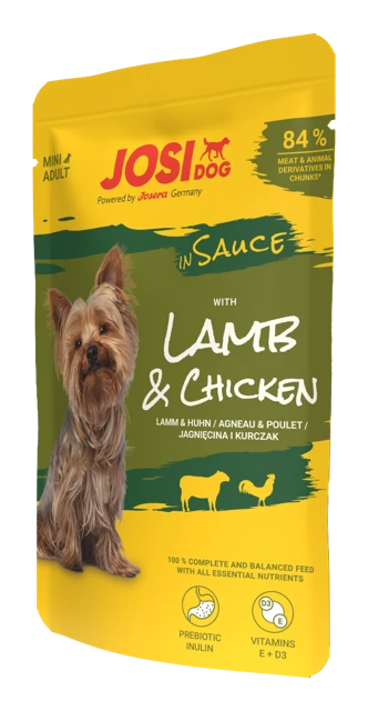 Offizielles Produktbild: JosiDog Mini Lamb & Chicken in Sauce