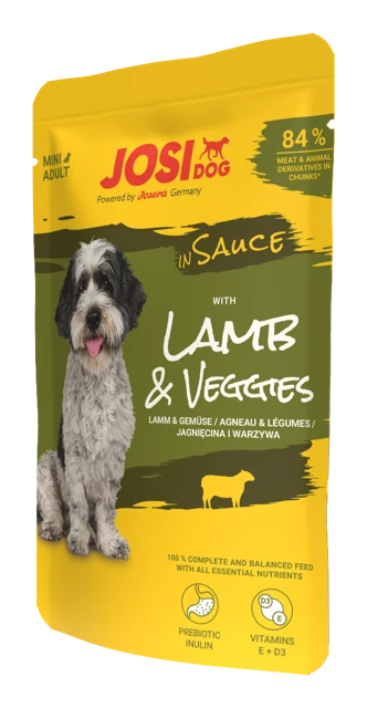 Offizielles Produktbild: JosiDog Mini Lamb & Veggies in Sauce