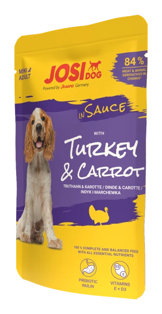 Offizielles Produktbild: JosiDog Mini Turkey & Carrot in Sauce